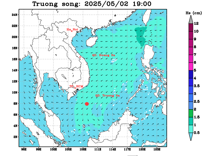 Bản tin dự báo sóng 10 ngày tới (từ ngày 02/05 đến ngày 11/05/2025)